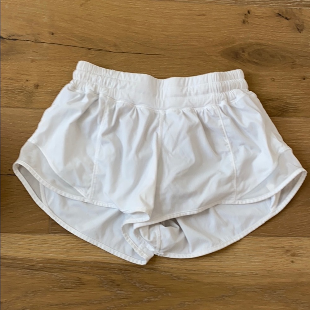 White Lululemon shorty Hot Shorts
